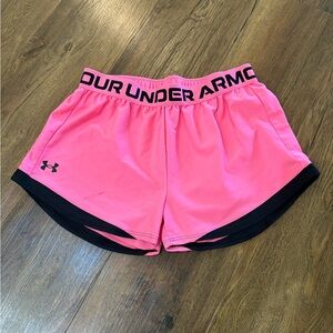 Under Armour Pink and Black Women's Shorts